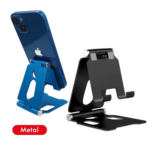 Desktop Metal Mobile Phone Holder Stand, Cradle, Dock, Foldable Phone Holder, Aluminum Adjustable Desktop Stand for All Phone