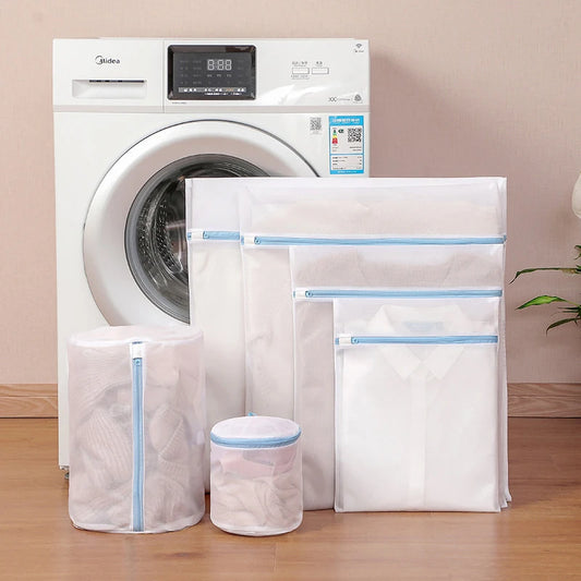 Blue Zipper Laundry Bag Fine Mesh High Quality Storage Bags Household Clothes Cleaning Protect Washing Bag For Washing Machine